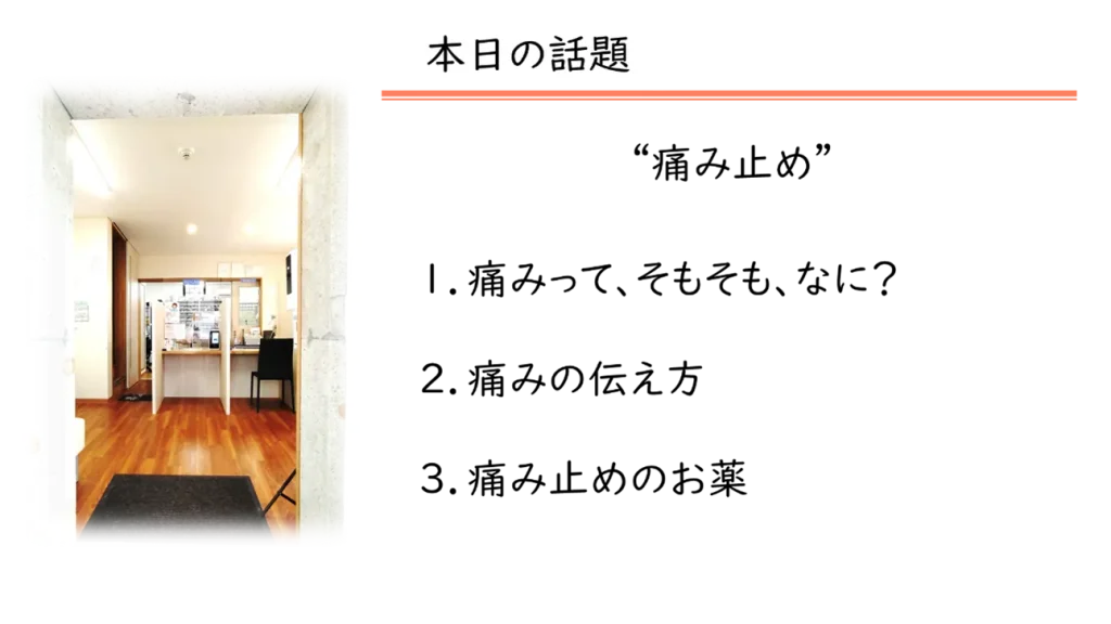 身近なくすり：痛み止め講座