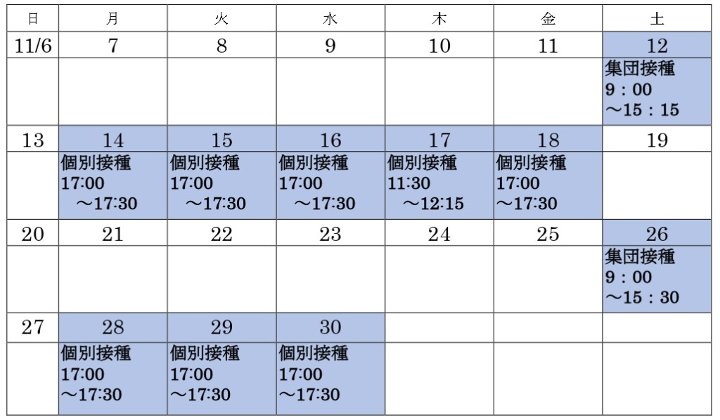 オミクロン対応新型コロナワクチン接種日