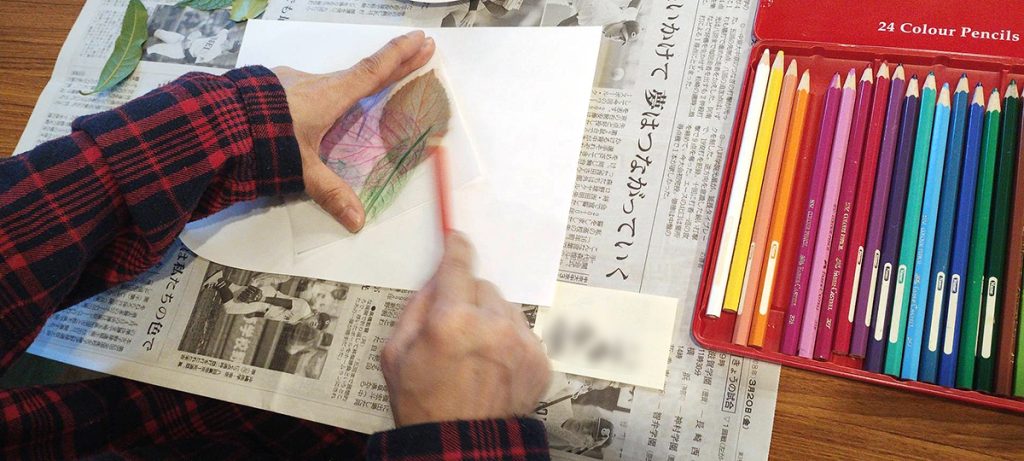［臨床美術］葉っぱのフロッタージュ
